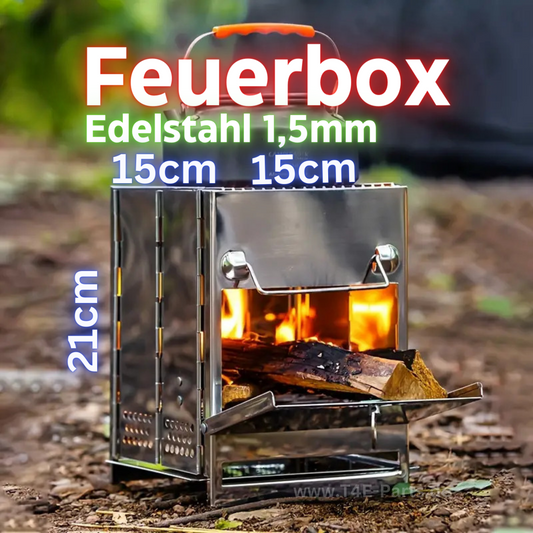 Faltbare Edelstahl Feuerbox Campingkocher Outdoor Abenteuer Feuerstelle