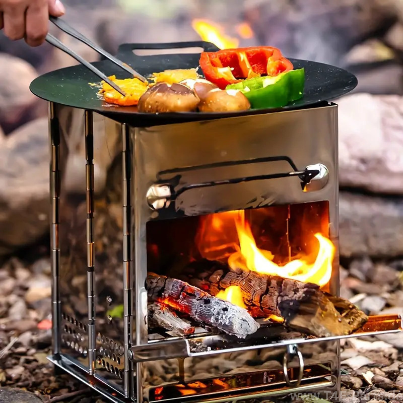 Faltbare Edelstahl Feuerbox Campingkocher Outdoor Abenteuer Feuerstelle